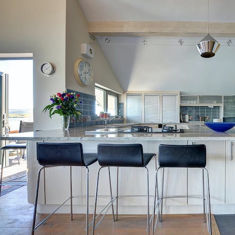 Cook up a storm in your fully equipped kitchen, or let your host book you a private chef to take the reins!