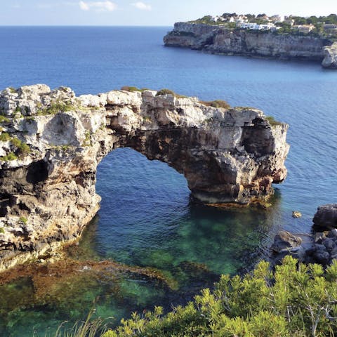 Explore Cala Santanyí and its beach, 80 metres away