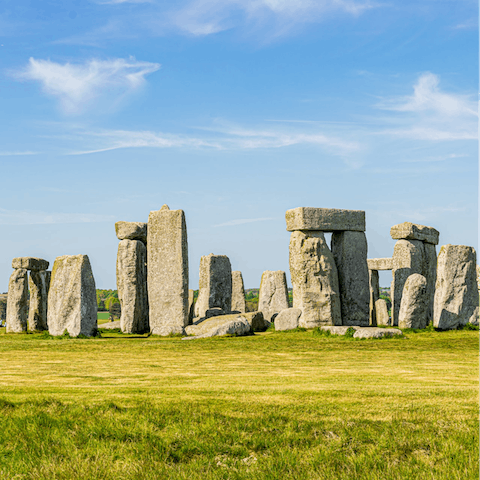 Plan a morning jaunt to Stonehenge, you'll be there in just half-an-hours’ drive