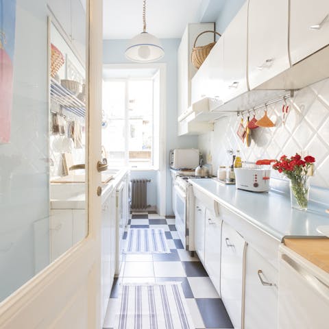 Cook up an Italian feast in the authentic vintage-inspired kitchen