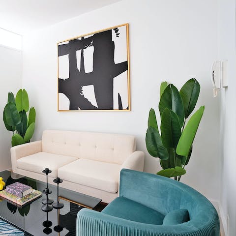Relax on the sofa after a busy day seeing the sights