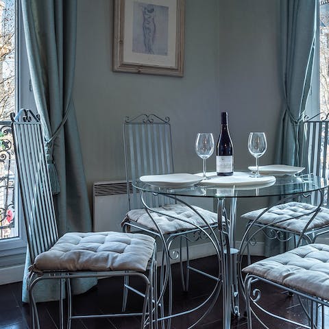 Enjoy delicious French delicacies served at the dining area