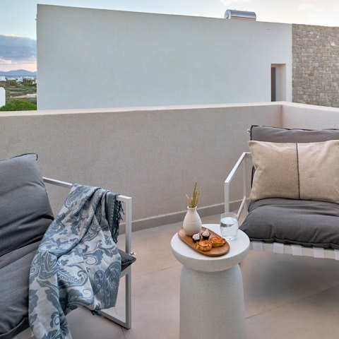 Enjoy sundowners on the private terrace