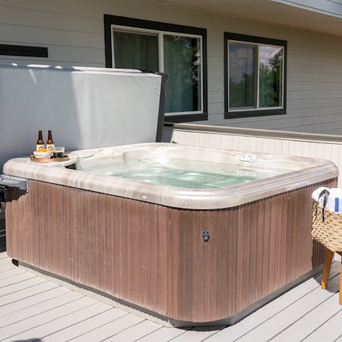 Soak in the terrace Jacuzzi after a long hike in the nearby mountains