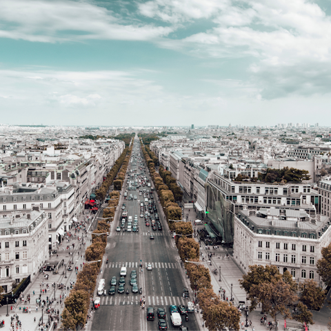 Browse the chic boutiques on the Champs-Élysées