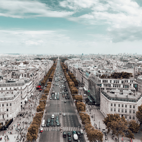 Browse the chic boutiques on the Champs-Élysées