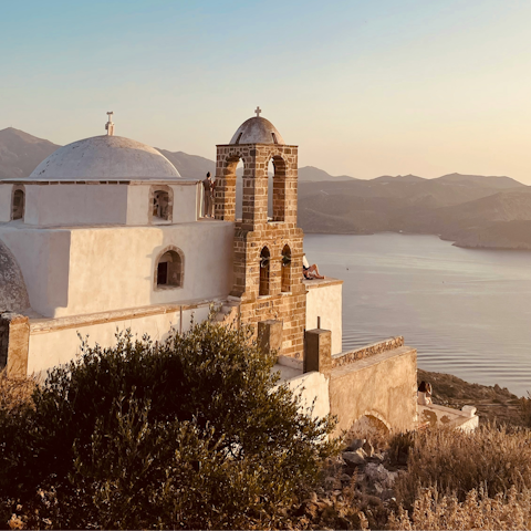 Stroll to Plaka Castle for sweeping  island views, around a ten-minute walk away