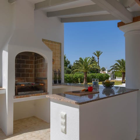 Grill up some Spanish meats and veggies on the traditional in-built barbecue