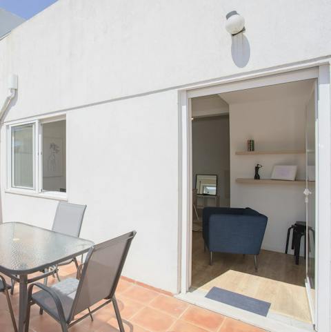 Lay the table on the terrace for a sunny breakfast