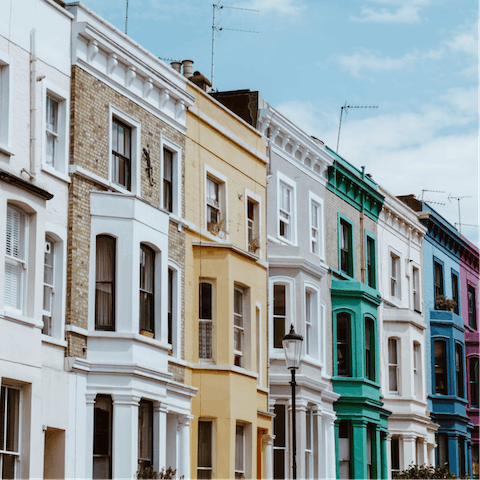 Browse the antique stalls of Portobello Road Market, a five-minute stroll from this elegant home