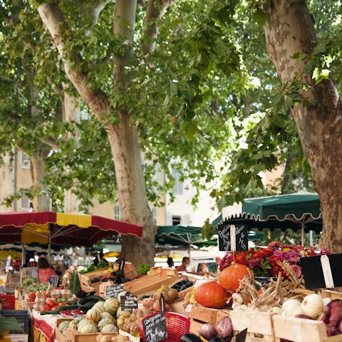 Pick up some fresh Provençal produce from the local weekend market