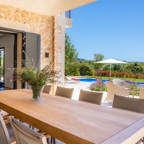Start your days with a Spanish breakfast at the alfresco dining area
