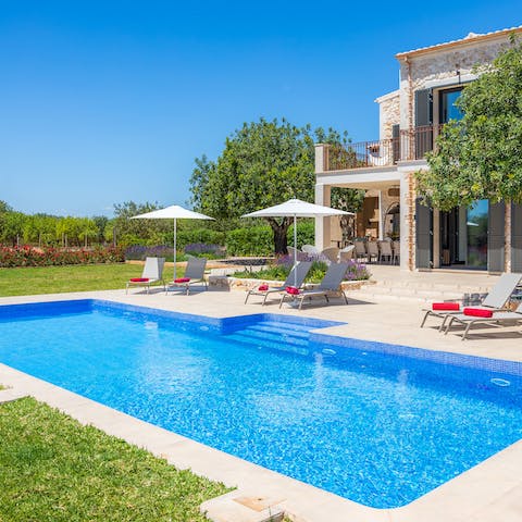 Take a refreshing dip in the swimming pool