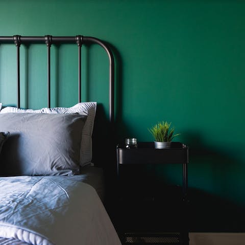 The moody emerald walls