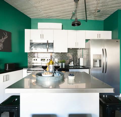 An open-plan kitchen