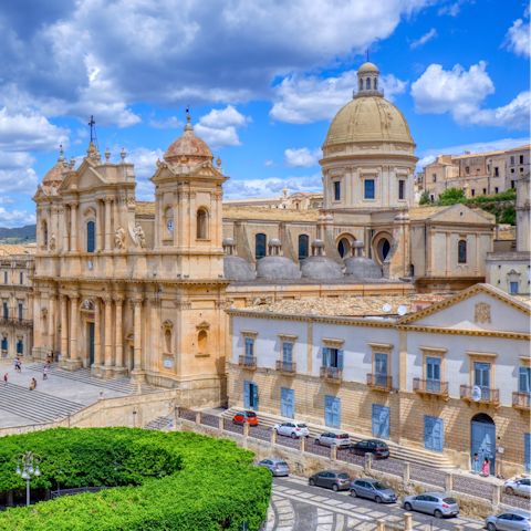Walk a few minutes to Noto's historic centre
