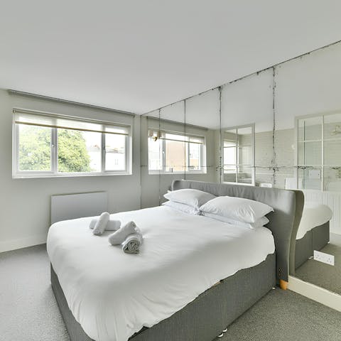 Sink into the sumptuous bed after a day of London sightseeing