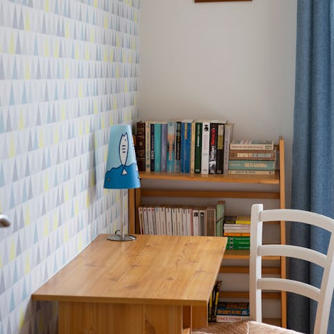 Catch up on work at the dedicated desk
