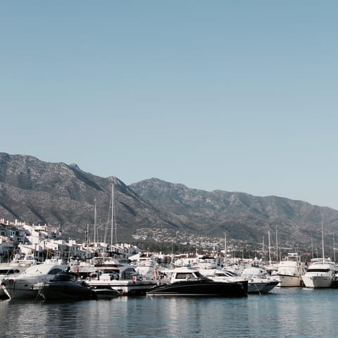 Visit Puerto Banus, Marbella's world-famous port – a ten minute journey