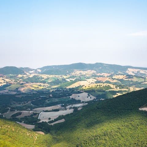 Explore Marche's beautiful rolling hills, dotted with charming picturesque villages