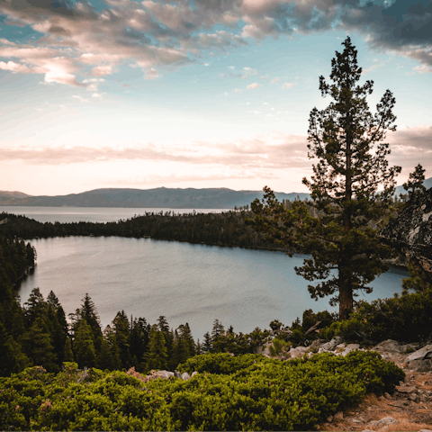 Take the free Chamberlands shuttle down to Lake Tahoe and sprawl out on the private section of beach