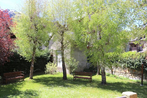 Enjoy your morning coffee in the sun from the shared gardens