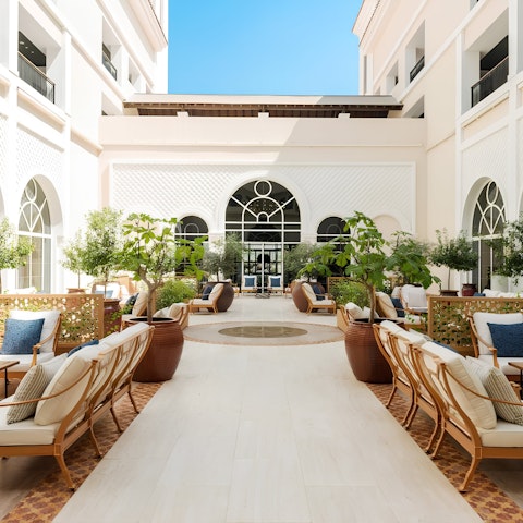 Sit back in the outdoor lounge and enjoy a sweet karak tea