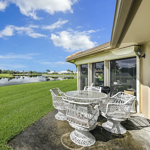 Bask in the Florida sunshine on the private patio
