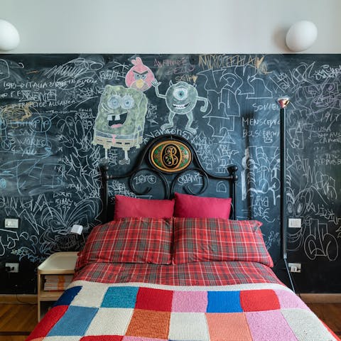 The chalkboard wall