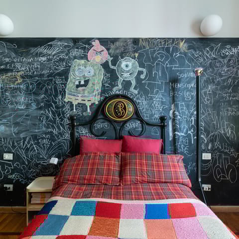 The chalkboard wall