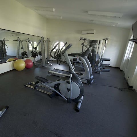 Squeeze in a workout in the on-site fitness centre