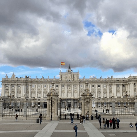 Visit the Royal Palace of Madrid, a ten-minute walk away