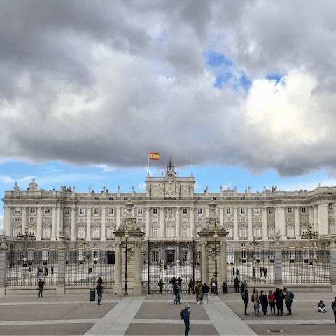 Visit the Royal Palace of Madrid, a ten-minute walk away