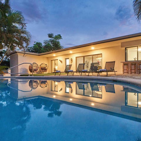Unwind and take in the view around the private pool