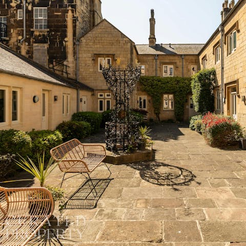 Relax in the peaceful shared courtyard