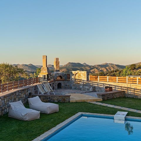 Fire up the built-in barbecue and grill up some local ingredients