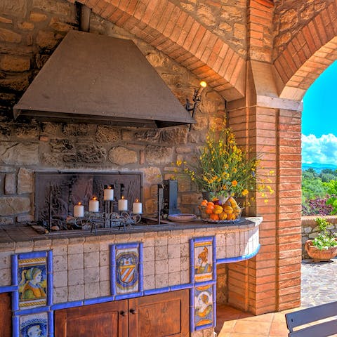 Fire up the built in barbecue for an outdoor feast
