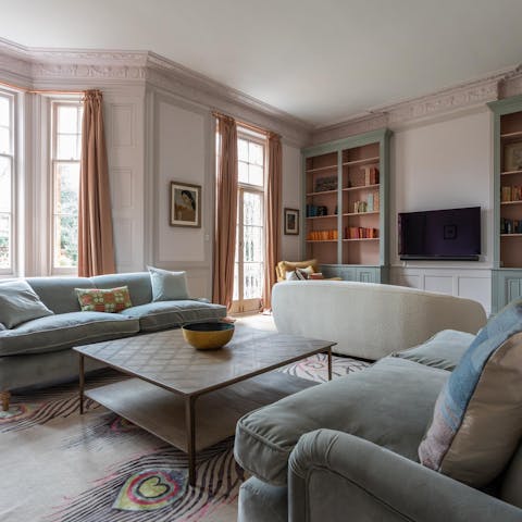 Plop down onto one of the cosy sofas and rest weary legs