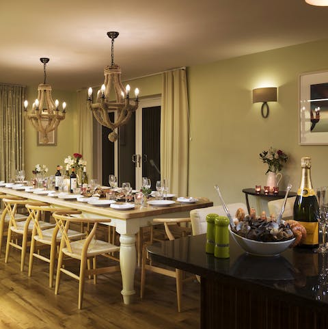 Dial up a private chef and lay the table for a glamourous evening meal
