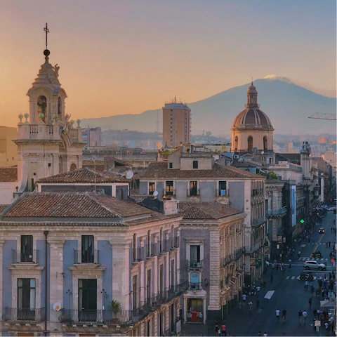 Explore the ancient port city of Catania, just a short drive away