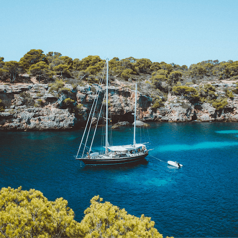 Spend the day at Pollença Beach, a mere three-minute walk away