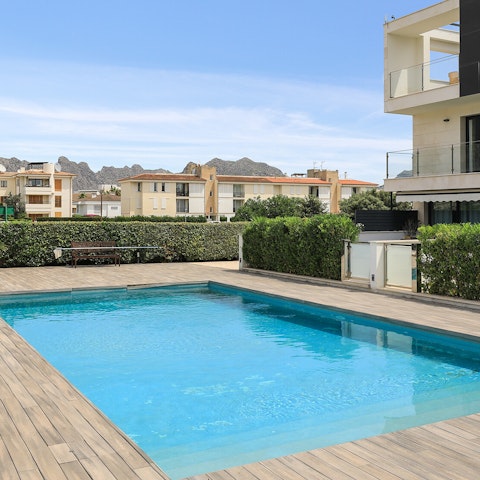 Cool off with a dip in the communal pool