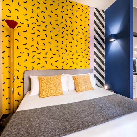 Admire the bold feature walls of this design-led apartment