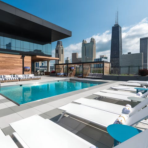 Head to the rooftop pool for a refreshing swim