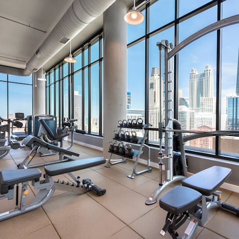 Feel strong after an energising workout in the communal gym
