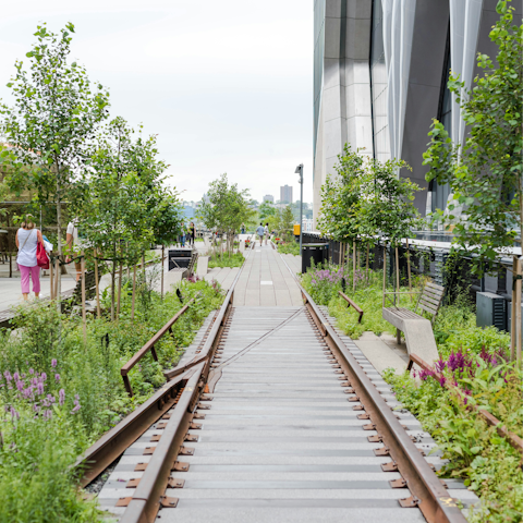 Stroll along the High Line, which runs right past