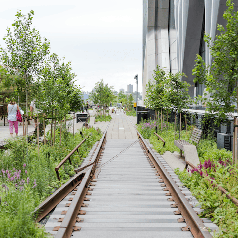 Stroll along the High Line, which runs right past