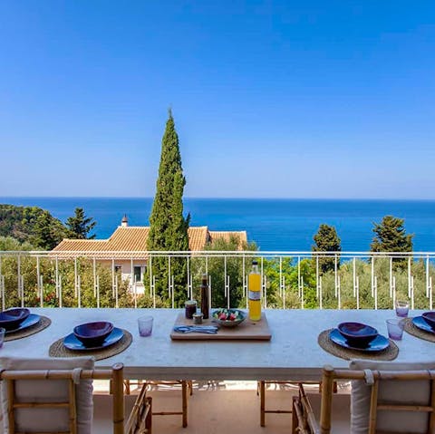 Savour delicious Greek meals served on the terrace