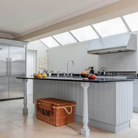 Rustle up a delicious family meal in the light-filled kitchen