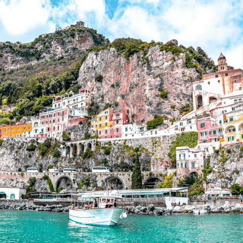 Explore the stunning town of Amalfi, seven-minutes away by car